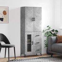 Berkfield Home Highboard Concrete Grey 69.5x34x180 cm Engineered Wood