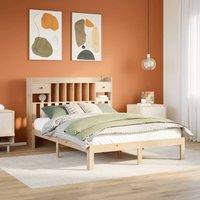 Berkfield Home Bookcase Bed without Mattress 140x190cm Solid Wood Pine in Brown | Size: 140x190 cm
