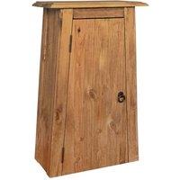 Berkfield Home Bathroom Wall Cabinet Solid Pinewood 42x23x70 cm in Brown | Size: 42 x 23 x 70 cm