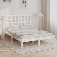 Berkfield Home Bed Frame White Solid Wood 120x200 cm | Size: Small Double
