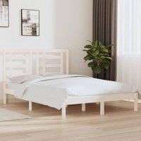 Berkfield Home Bed Frame White Solid Wood Pine 140x200 cm