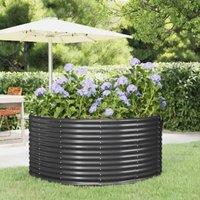 Berkfield Home Garden Raised Bed Anthracite 140x140x68 cm Powder-coated Steel in Black | Size: 140 x 140 x 68 cm