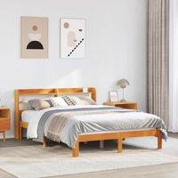 Berkfield Home Bed Frame without Mattress Wax Brown 120x190 cm Small Double Solid Wood Pine