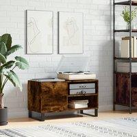 Berkfield Home Record Cabinet Smoked Oak 85x38x48 cm Engineered Wood in Brown | Size: 85 x 38 x 48 cm
