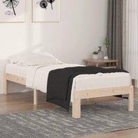 Berkfield Home Bed Frame Solid Wood 75x190 cm Small Single in Brown