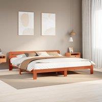 Berkfield Home Bed Frame without Mattress Wax Brown 180x200 cm Super King Solid Wood Pine