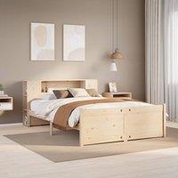Berkfield Home Bookcase Bed without Mattress 160x200cm Solid Wood Pine in Brown | Size: 160x200 cm