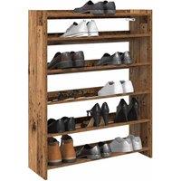 Berkfield Home Shoe Rack Old Wood 80x25x100 cm Engineered Wood in Brown | Size: 80 x 25 x 100 cm