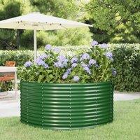 Berkfield Home Garden Raised Bed Green 140x140x68 cm Powder-coated Steel | Size: 140 x 140 x 68 cm