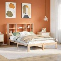 Berkfield Home Bookcase Bed without Mattress 140x190cm Solid Wood Pine in Brown | Size: 140x190 cm