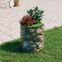 Berkfield Home Circular Gabion Pole Galvanised Steel 50x50 cm in Silver | Size: 50x50 cm