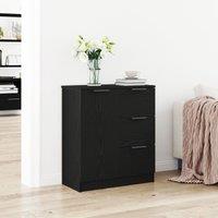 Berkfield Home Black Oak Sideboard 60x30x70 cm Made from Engineered Wood | Size: 60 x 30 x 70 cm