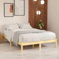Berkfield Home Bed Frame Solid Wood 135x190 cm Double in Brown