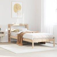 Berkfield Home Bed Frame without Mattress 75x190 cm Small Single Solid Wood Pine in Brown