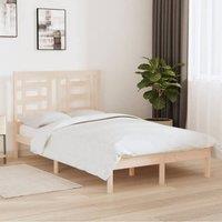 Berkfield Home Bed Frame Solid Wood 120x190 cm Small Double in Brown