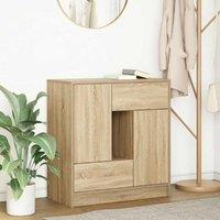 Berkfield Home Sideboard with Drawers & Doors Sonoma Oak 70.5x34x74.5 cm in Brown