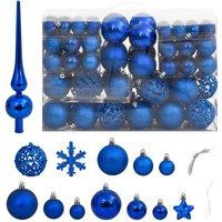 Berkfield Home 111 Piece Christmas Bauble Set Blue Polystyrene