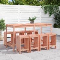Berkfield Home 9 Piece Garden Bar Set Solid Wood Douglas in Brown