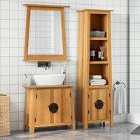 Berkfield Home 2 Piece Bathroom Furniture Set Solid Wood Pine in Brown