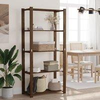 Berkfield Home 5-Tier Storage Rack Brown 80x38x170 cm Solid Wood Pine | Size: 80 x 38 x 170 cm