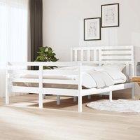 Berkfield Home Bed Frame White Solid Wood 160x200 cm