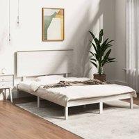 Berkfield Home Bed Frame White Solid Wood Pine 120x200 cm | Size: Small Double