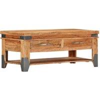 Berkfield Home Coffee Table 110x52x45 cm Solid Acacia Wood in Brown | Size: 110 x 52 x 45 cm