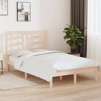 Berkfield Home Bed Frame Solid Wood Pine 120x200 cm in Brown | Size: Small Double