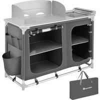 tectake Luxury Camping Kitchen With Aluminum Frame & 4 Compartments Luksus in Grey
