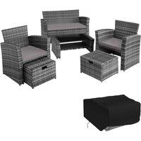 tectake Garden Furniture Set Modena in Grey | Size: 4 Person