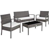 tectake Garden Furniture Set Sparta in Grey | Size: 4 Person