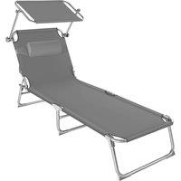 tectake Sun Lounger in Grey | Size: 1 Seater