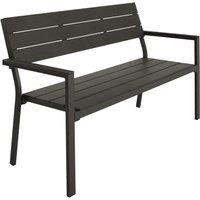 tectake Line 2-Seater Garden Bench with Aluminum Frame, 128x59x88 cm in Dark Grey | Size: 2 Seater