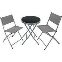 tectake Garden Table & Chairs Duesseldorf in Grey | Size: 2 Seater