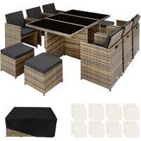 tectake Garden Table & Chairs New York in Natural | Size: 2XL