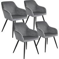 tectake Dining Chair Marilyn Per Piece - Grey/Black in Grey | Size: 1 Pack