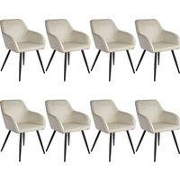 tectake Dining Chair Marilyn Per Piece - Cream/Black in Cream | Size: 1 Pack