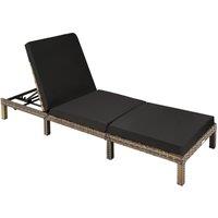 tectake Rattan Sun Lounger Sofia in Natural | Size: 1 Seater
