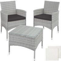tectake Garden Furniture Set Lucerne in Light Grey | Size: 2 Seater