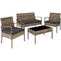 tectake Garden Furniture Set Sparta in Natural | Size: 4 Person
