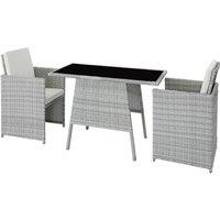 tectake Garden Furniture Set Lausanne in Light Grey | Size: 2 Seater