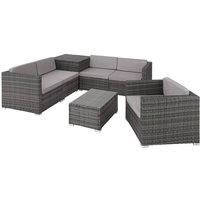 tectake Garden Furniture Set Pisa in Grey | Size: Large