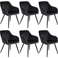 tectake Dining Chair Marilyn Set Of 4 - Black | Size: 4 Pack