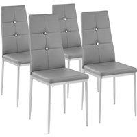 tectake Dining Chair Set Julien Set Of 8 - Grey | Size: 8 Pack