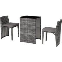 tectake Garden Table & Chairs Hamburg - 2 chairs, 1 dining table, bistro set in Grey | Size: 2 Seater