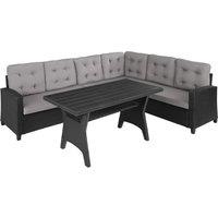 tectake Garden Furniture Set Catania in Black | Size: Large