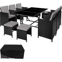 tectake Garden Table & Chairs Malaga in Bronze | Size: 2XL