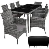 tectake Garden Furniture Set Almansa in Grey | Size: XL