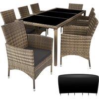 tectake Garden Furniture Set Almansa in Natural | Size: XL