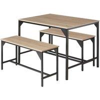 tectake Dining Table Set Bolton in Light Oak